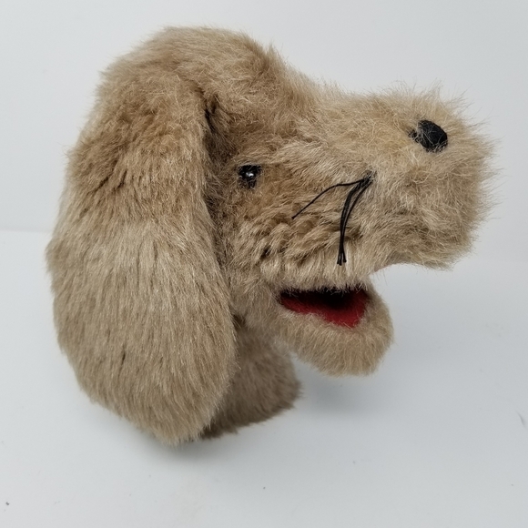 Dog Puppy Furry Hand Puppet Vintage Hand Made Animal Kids Golf Cover Pet Golden - Picture 11 of 11